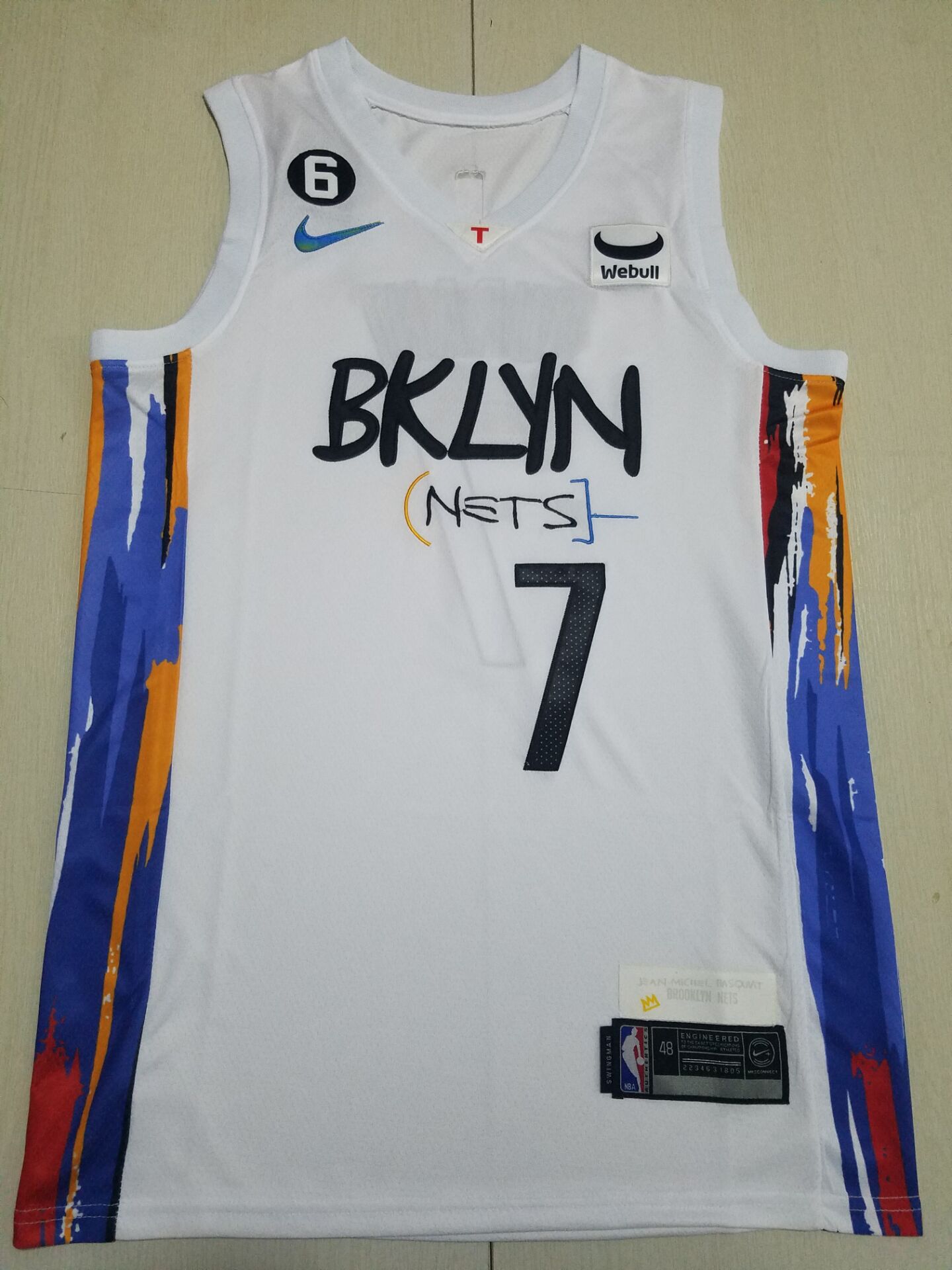 Men Brooklyn Nets #7 Durant White City Edition 2022 Nike NBA Jersey